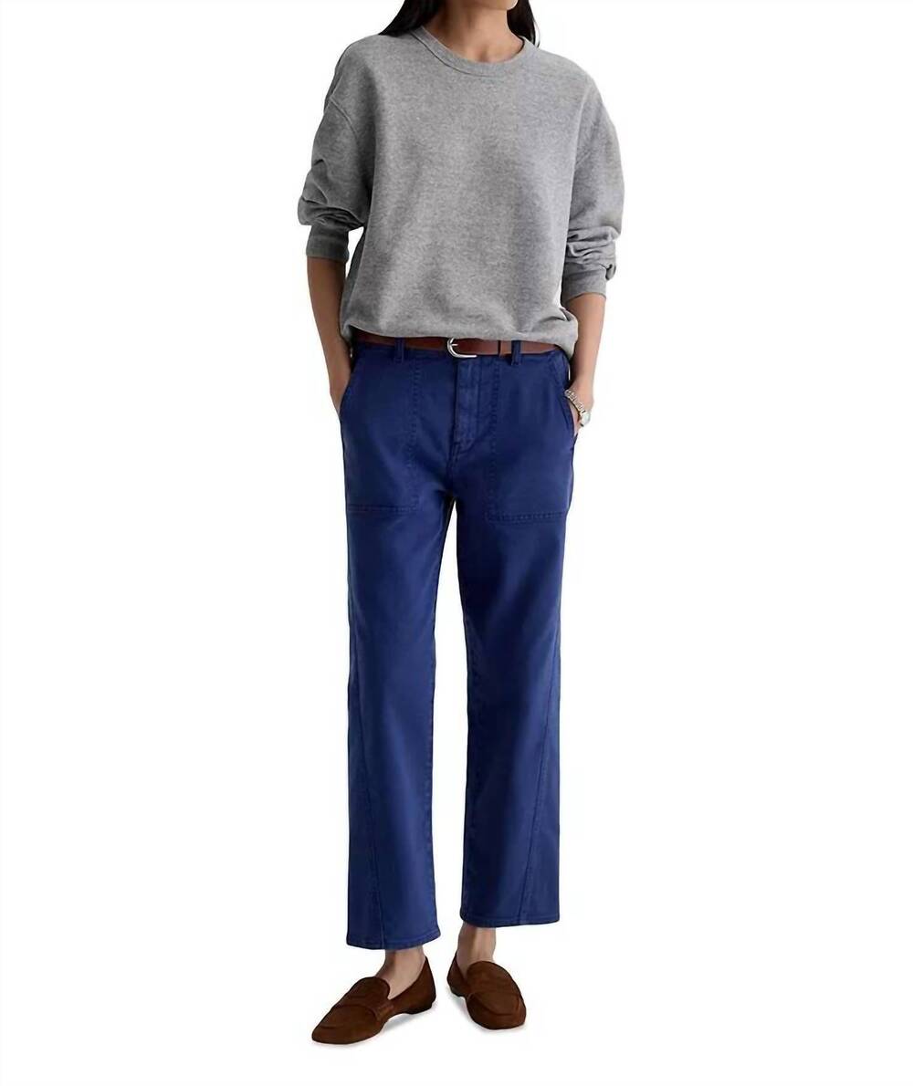 NEW AG JEANS analeigh mid-rise pant in sulfur blue pacific navy